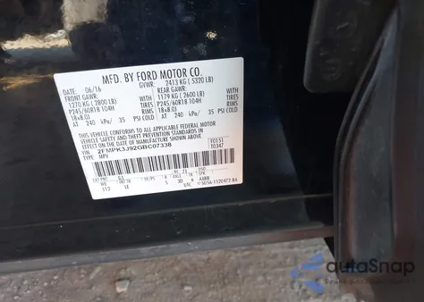 2016 Ford Edge Sel z USA, uszkodzony, nr VIN 2FMPK3J92GBC07338